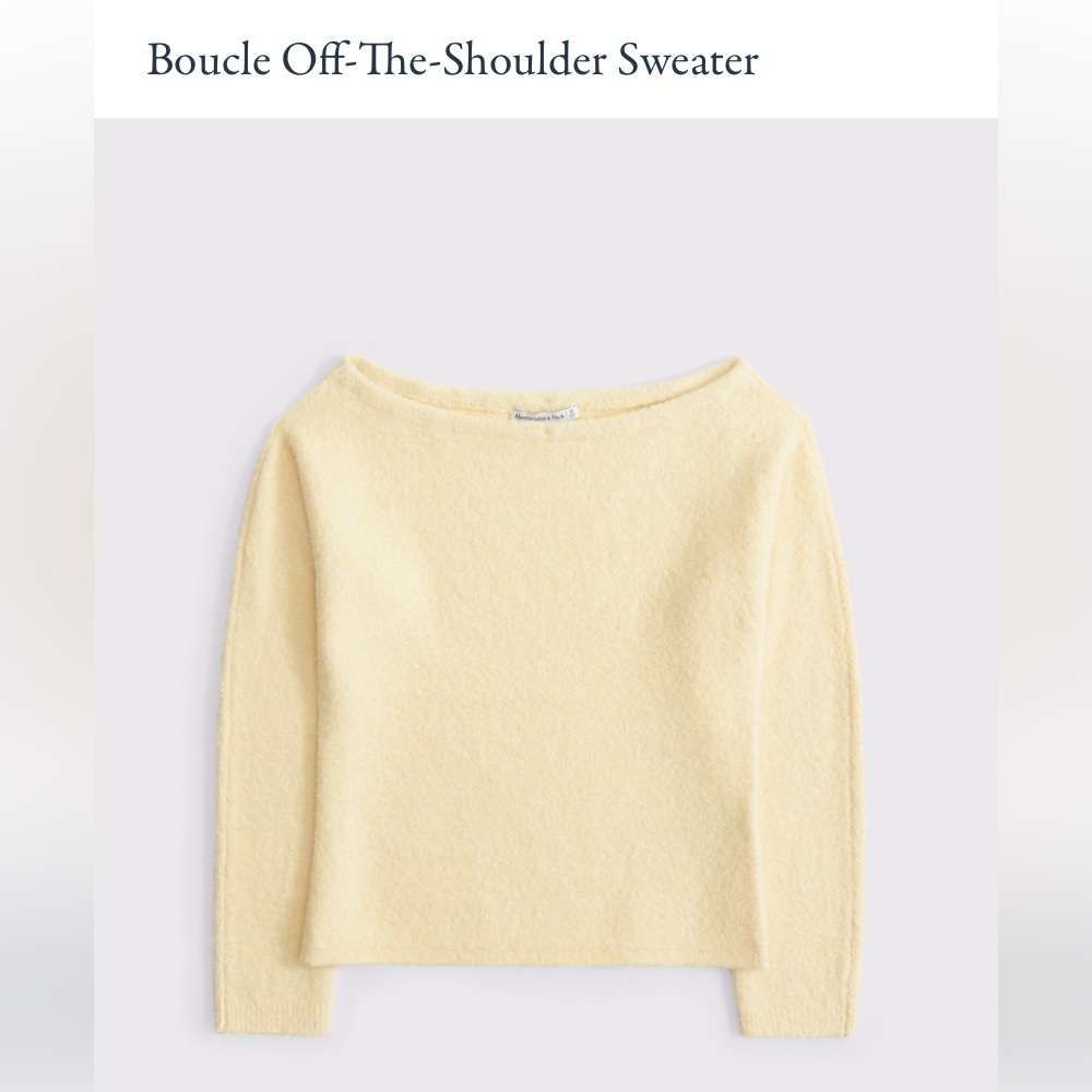 Abercrombie Off-The-Shoulder Sweater - yellow